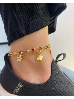 Tobillera de flores