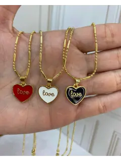 Cadena con dije de corazon + frase de love en el medio - Al mayor
